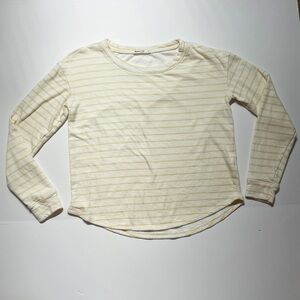 Marine Layer Boat Neck Womens Shirt White and Yellow Stripes size small